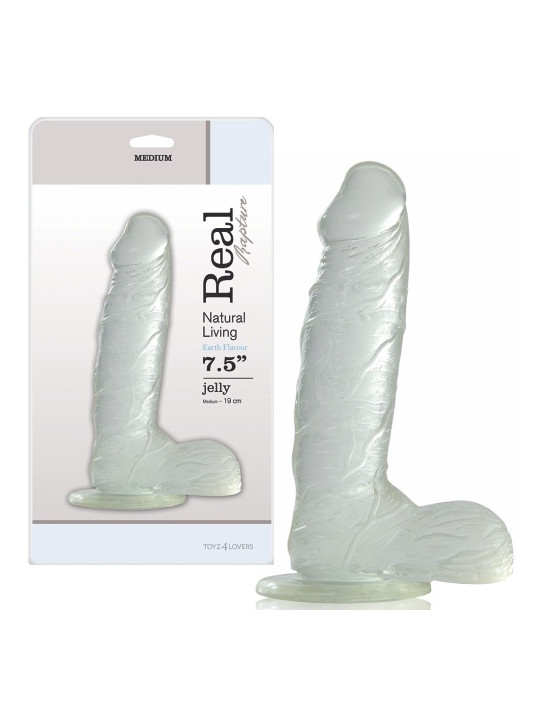 DILDO REAL RAPTURE EARTH FLAVOUR 7.5'' TRANSPARENTE