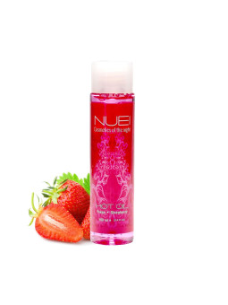 ÓLEO DE MASSAGEM COM EFEITO CALOR MORANGO HOT OIL NUEI 100ML