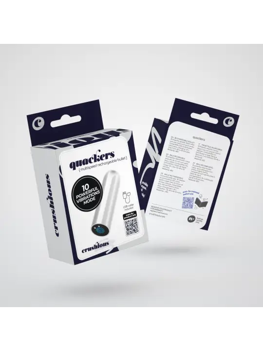QUACKERS BALA VIBRATÓRIA RECARREGÁVEL POR USB BRANCA CRUSHIOUS
