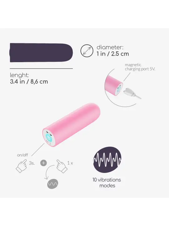 QUACKERS BALA VIBRATÓRIA RECARREGÁVEL POR USB ROSA CRUSHIOUS