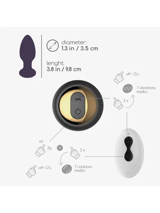 TWISTER PLUG ANAL ROTATIVO COM CONTROLO REMOTO CRUSHIOUS