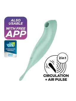 VIBRADOR TWIRLING PRO SATISFYER COM APLICAÇÃO CONNECT MENTA