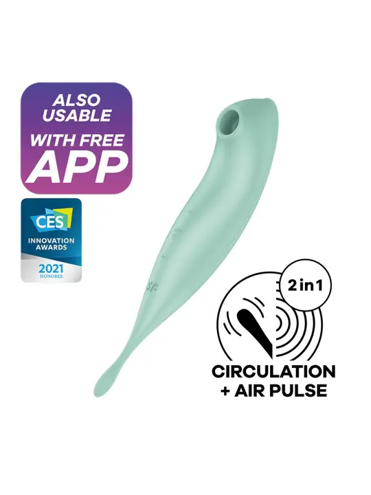 VIBRADOR TWIRLING PRO SATISFYER COM APLICAÇÃO CONNECT MENTA VIBRADOR TWIRLING PRO SATISFYER COM APLICAÇÃO CONNECT MENTA