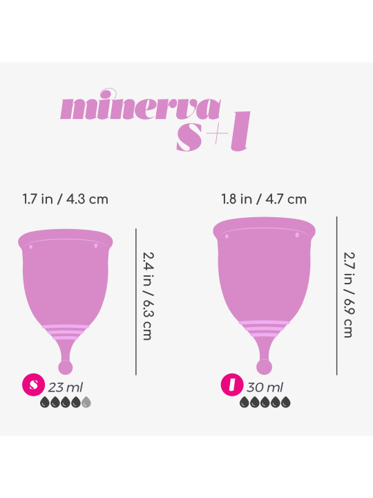 COPOS MENSTRUAIS MINERVA S + L COM BOLSA CRUSHIOUS