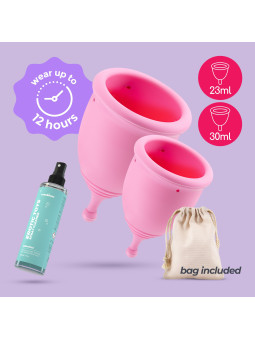 COPOS MENSTRUAIS MINERVA S + L COM BOLSA E LIMPADOR DE BRINQUEDOS 150 ML CRUSHIOUS