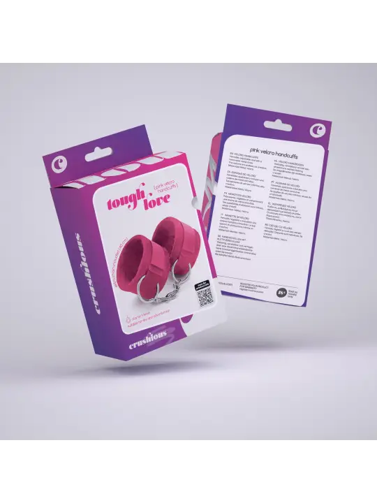 ALGEMAS DE VELCRO TOUGH LOVE COM CORRENTE DE 40CM EXTRA CRUSHIOUS ROSA