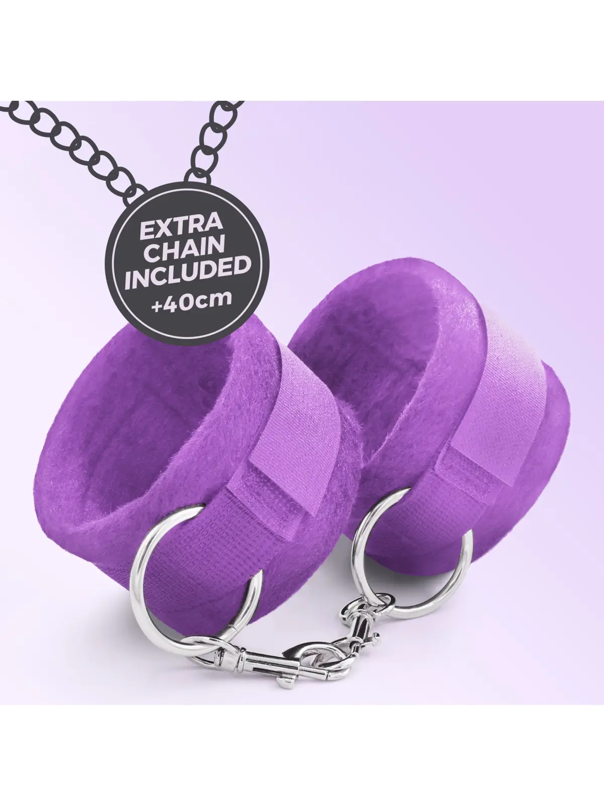 ALGEMAS DE VELCRO TOUGH LOVE COM CORRENTE DE 40CM EXTRA CRUSHIOUS ROXO