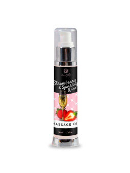 ÓLEO DE MASSAGEM MORANGO CHAMPANHE SECRET PLAY 50ML