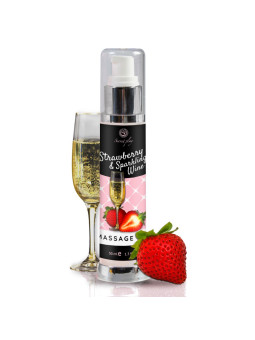 ÓLEO DE MASSAGEM MORANGO CHAMPANHE SECRET PLAY 50ML