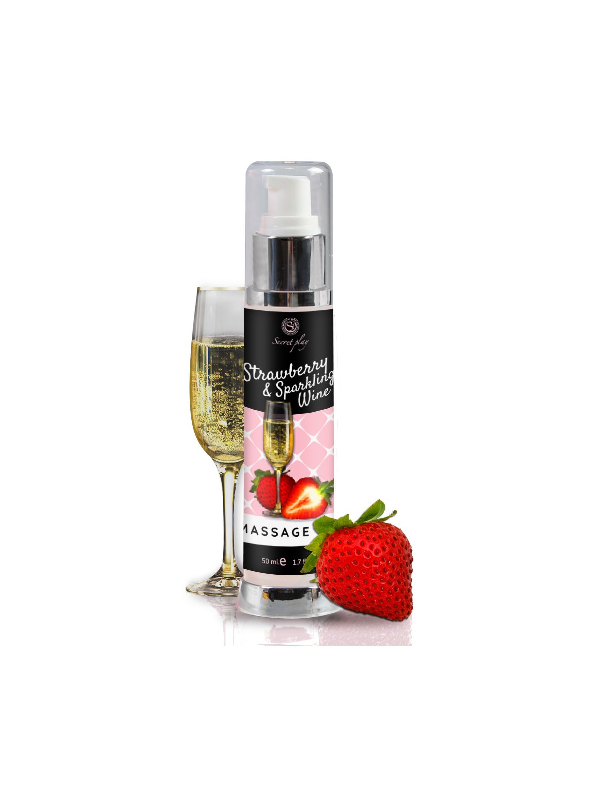 ÓLEO DE MASSAGEM MORANGO CHAMPANHE SECRET PLAY 50ML