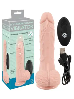 VIBRADOR REALISTA COM FUNÇÃO VAI-VEM E COMANDO SEM FIOS MEDICAL SILICONE RC VIBRATOR YOU2TOYS