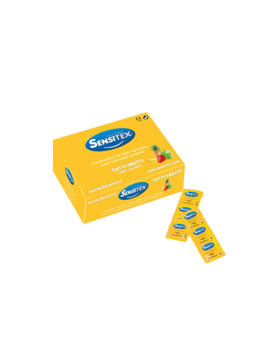 PRESERVATIVOS TUTTIFRUTTI 144 UNIDADES SENSITEX