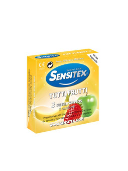 PRESERVATIVOS VEGAN TUTTIFRUTTI 3 UNIDADES SENSITEX