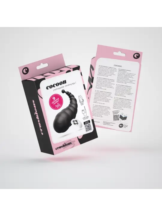 COCOON OVO VIBRATÓRIO RECARREGÁVEL COM COMANDO À DISTÂNCIA CRUSHIOUS PRETO