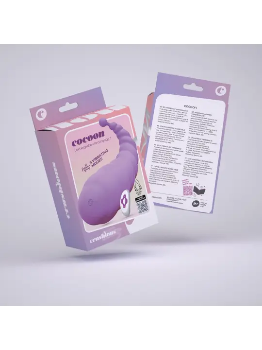 COCOON OVO VIBRATÓRIO RECARREGÁVEL COM COMANDO À DISTÂNCIA CRUSHIOUS ROXO
