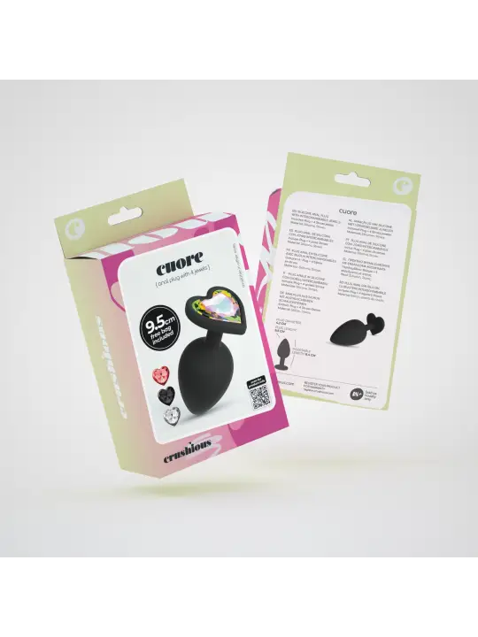 CUORE PLUG ANAL GRANDE COM 4 JOIAS INTERCAMBIÁVEIS CRUSHIOUS