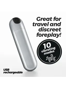 IMOAN BALA VIBRATÓRIA RECARREGÁVEL PRATEADA CRUSHIOUS