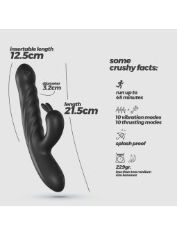 LAPIN VIBRADOR RECARREGÁVEL RABBIT COM IMPULSO PRETO CRUSHIOUS