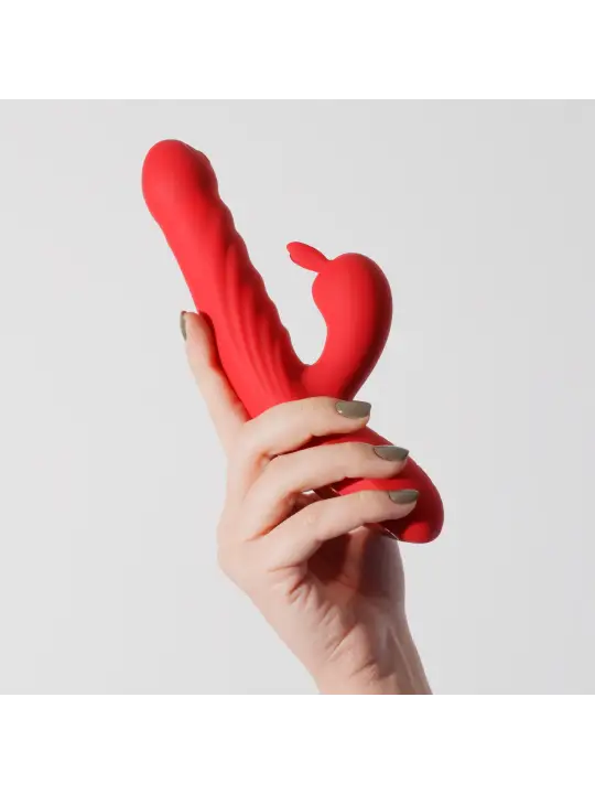 LAPIN VIBRADOR RECARREGÁVEL RABBIT COM IMPULSO VERMELHO CRUSHIOUS