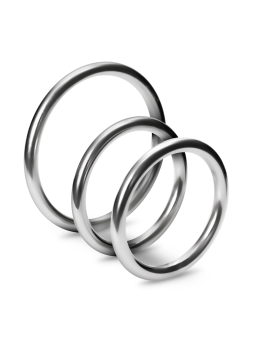 METALEROS CONJUNTO DE 3 ANÉIS PENIANOS EM METAL CRUSHIOUS