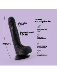 DILDO DE SILICONE LÍQUIDO INVIKTUS 7 CRUSHIOUS PRETO