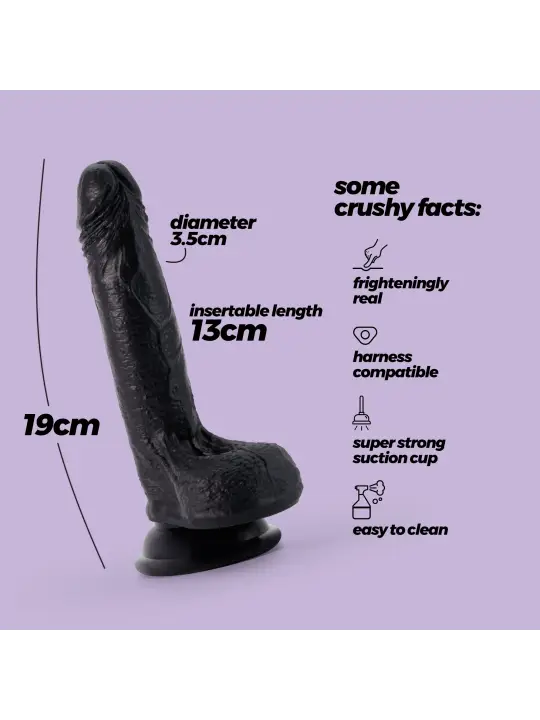 DILDO DE SILICONE LÍQUIDO INVIKTUS 7 CRUSHIOUS PRETO