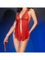 CAMISA DE NOITE E TANGA CR-4695 VERMELHA CHILIROSE CAMISA DE NOITE E TANGA CR-4695 VERMELHA CHILIROSE