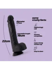 DILDO DE SILICONE LÍQUIDO INVIKTUS 8 CRUSHIOUS PRETO
