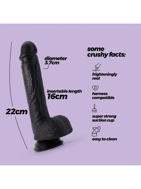 DILDO DE SILICONE LÍQUIDO INVIKTUS 8 CRUSHIOUS PRETO