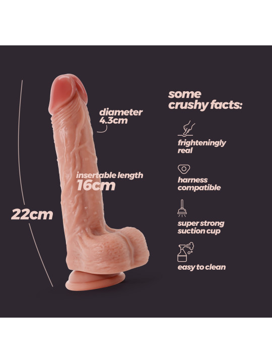 DILDO DE SILICONE LÍQUIDO INVIKTUS 8,5 CRUSHIOUS PELE