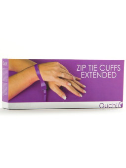 ALGEMAS DESCARTÁVEIS DE PLÁSTICO OUCH! ZIP TIE CUFFS EXTENDED ROXAS