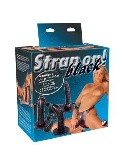 STRAP-ON COM 3 DILDOS PRETOS