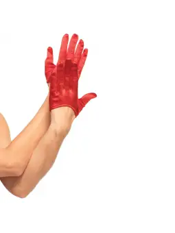 LUVAS DE CETIM VERMELHAS