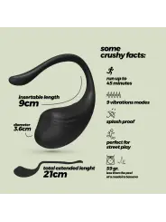 OVO VIBRATÓRIO RECARREGÁVEL COM COMANDO TAMAGO CRUSHIOUS PRETO