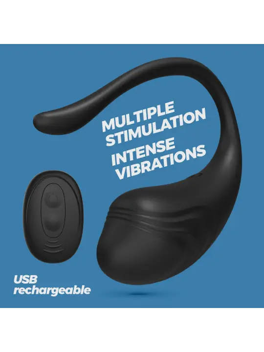 OVO VIBRATÓRIO RECARREGÁVEL COM COMANDO TAMAGO CRUSHIOUS PRETO