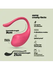 OVO VIBRATÓRIO RECARREGÁVEL COM COMANDO TAMAGO CRUSHIOUS ROSA
