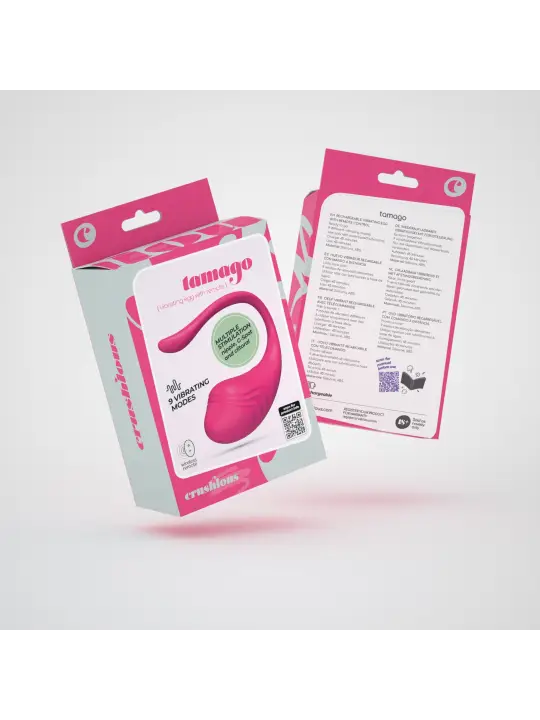 OVO VIBRATÓRIO RECARREGÁVEL COM COMANDO TAMAGO CRUSHIOUS ROSA