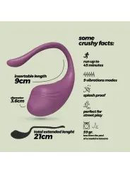OVO VIBRATÓRIO RECARREGÁVEL COM COMANDO TAMAGO CRUSHIOUS ROXO
