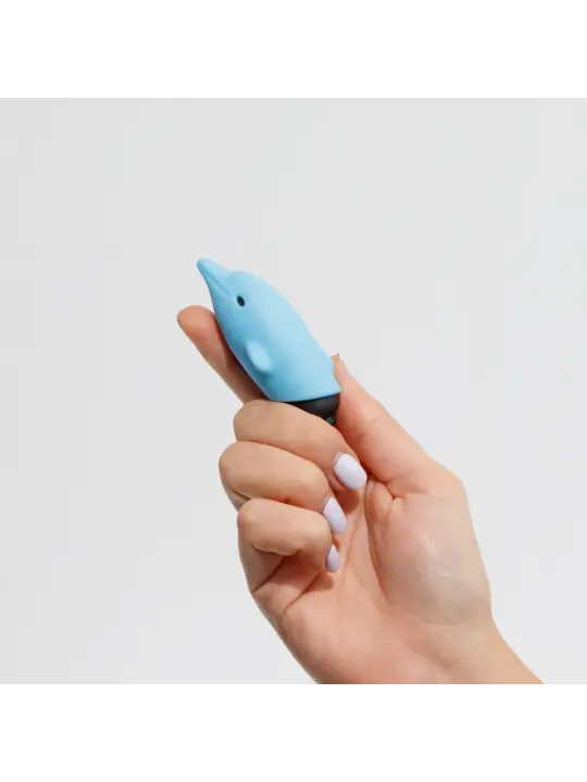 O-PET GOLFINHO COM BALA DE 10 VIBRAÇÕES AZUL CRUSHIOUS