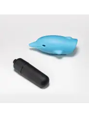 O-PET GOLFINHO COM BALA DE 10 VIBRAÇÕES AZUL CRUSHIOUS