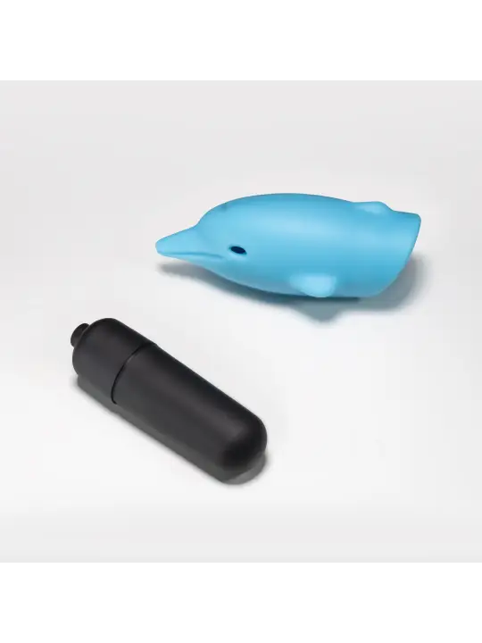 O-PET GOLFINHO COM BALA DE 10 VIBRAÇÕES AZUL CRUSHIOUS
