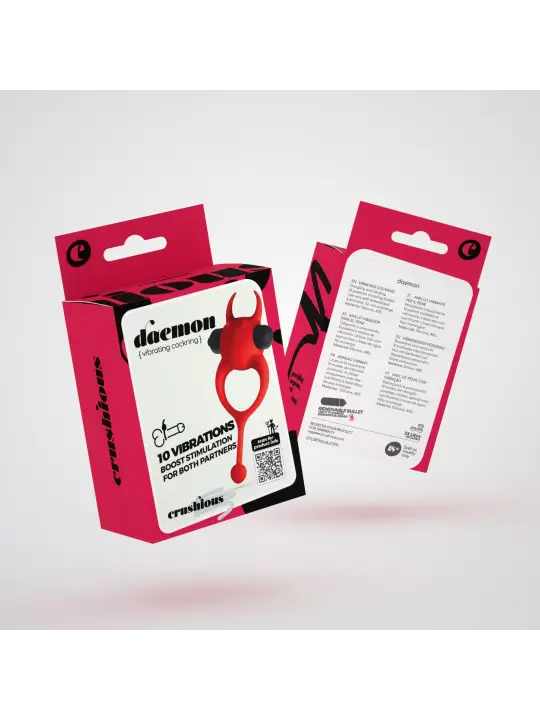 DAEMON ANEL PARA O PÉNIS COM VIBRAÇÃO VERMELHO CRUSHIOUS