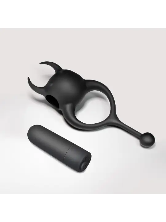 DAEMON ANEL PARA O PÉNIS COM BALA RECARREGÁVEL PRETO CRUSHIOUS