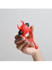 DAEMON ANEL PARA O PÉNIS COM VIBRAÇÃO VERMELHO CRUSHIOUS