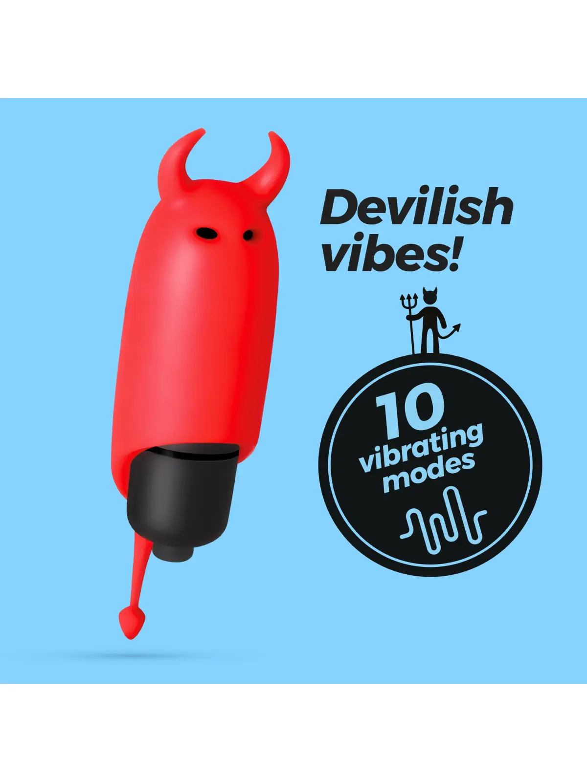 O-PET DIABO COM BALA DE 10 VIBRAÇÕES VERMELHO CRUSHIOUS