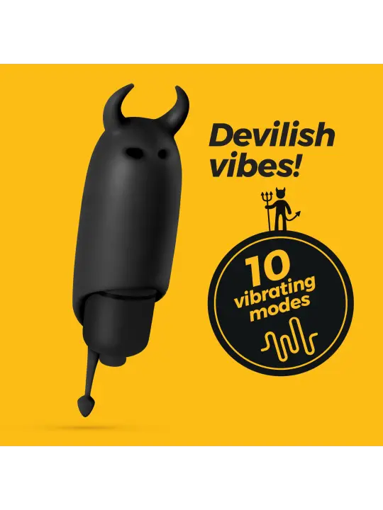 O-PET DIABO COM BALA DE 10 VIBRAÇÕES PRETO CRUSHIOUS