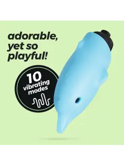 O-PET GOLFINHO COM BALA DE 10 VIBRAÇÕES AZUL CRUSHIOUS