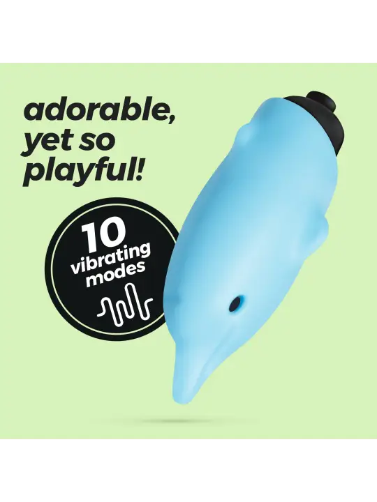 O-PET GOLFINHO COM BALA DE 10 VIBRAÇÕES AZUL CRUSHIOUS