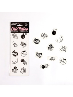 CONJUNTO DE 10 TATUAGENS TEMPORÁRIAS - SPICY COLLECTION CHIC TATTOO SECRET PLAY