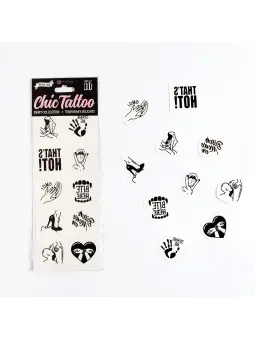 CONJUNTO DE 10 TATUAGENS TEMPORÁRIAS - KINKY COLLECTION CHIC TATTOO SECRET PLAY